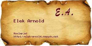 Elek Arnold névjegykártya